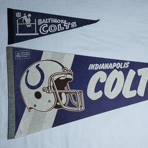 Colts Vintage Pennant Lot of 2 Baltimore and Indianapolis